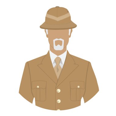 Raster resim karakter maceraperest, arkeolog ya da keşfe çıkmak. Gezgin