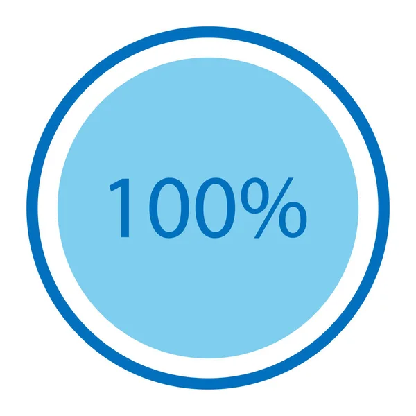 Растрова Ілюстрація Синій Круглий Круглий Графік Діаграма Відсотком 100 Піктограм — стокове фото