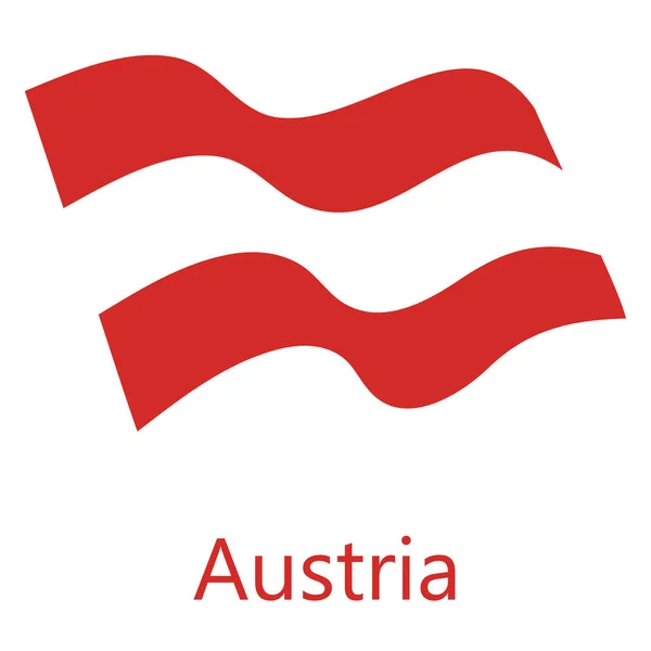 Ilustración Trama Ondeando Bandera Austria Icono Botón Bandera Austria Aislado — Foto de Stock