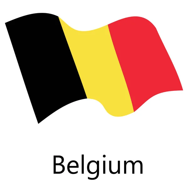 Raster Illustration Viftande Flagga Belgien Ikonen Belgien Flagga Knappen Isolerad — Stockfoto