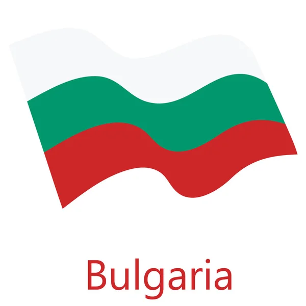 Illustrazione Raster Sventola Bandiera Della Bulgaria Icona Bulgaria Tasto Bandiera — Foto Stock