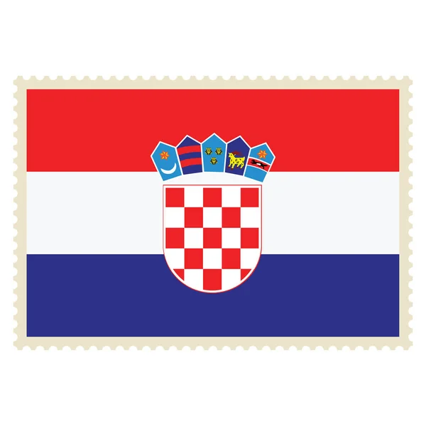 Icono Trama Bandera Croacia Sello Postal Aislado Sobre Fondo Blanco — Foto de Stock