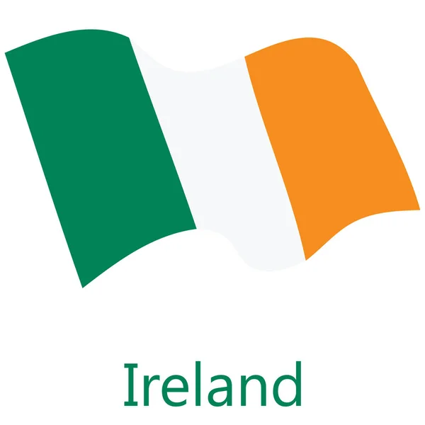 Raster Illustratie Zwaaien Vlag Van Ierland Pictogram Ierland Vlag Knop — Stockfoto