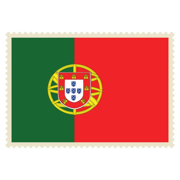 Rasterikon Portugal Flagg Frimerke Isolert Hvit Bakgrunn Portugals Flaggknapp – stockfoto