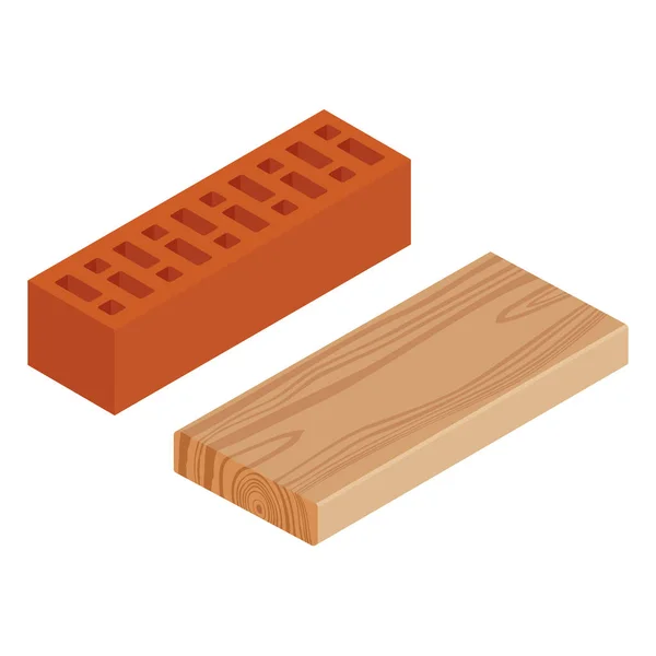 Raster Ilustracja Realstic Izometryczny Tęgo Deski Drewniany Drewno Budowy Konstrukcji — Zdjęcie stockowe