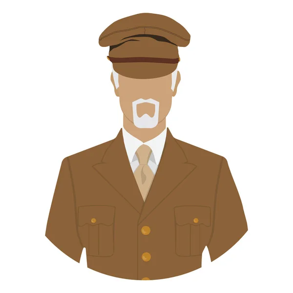 Raster Ilustración Veterano Soldado Comandante Mayor General Uniforme Militar Avatar — Foto de Stock