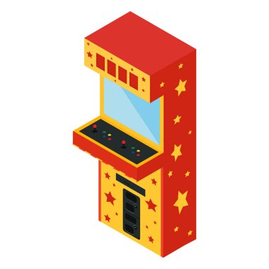 Raster izometrik retro Atari oyun makinesi. Oyun makinesi simgesi
