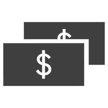 İzole basit düz para simgesi. Dolar kağıt fatura işareti veya simge