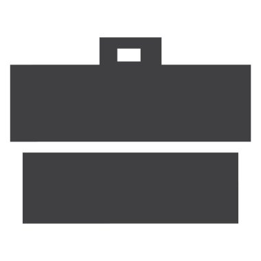 Evrak çantası veya bavul basit düz raster simgesi. İş durum işaret, sembol