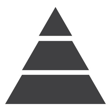 Piramit grafik Raster simgesi. Infographic grafik