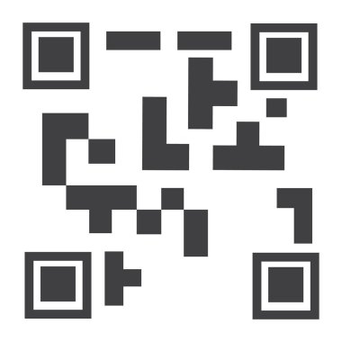 Raster illüstrasyon qr kod örneği. Bar kod. QR kodu simgesini