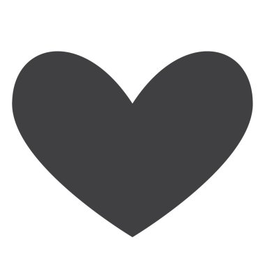 Kalp simgesi raster. Aşk sembolü. Sevgililer günü işareti, beyaz arka plan üzerinde izole amblemi. Grafik ve web tasarım, logo için düz stil.