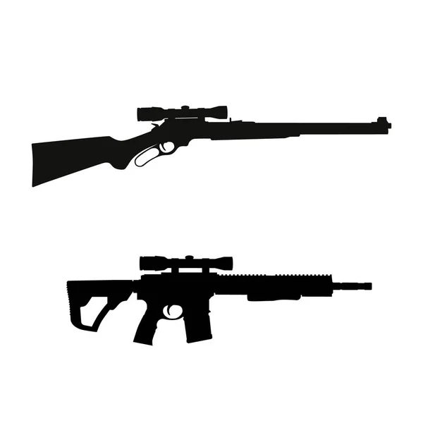 Raster Ilustração Sniper Rifle Ambus Arma Ícone Silhueta Preta Isolado — Fotografia de Stock
