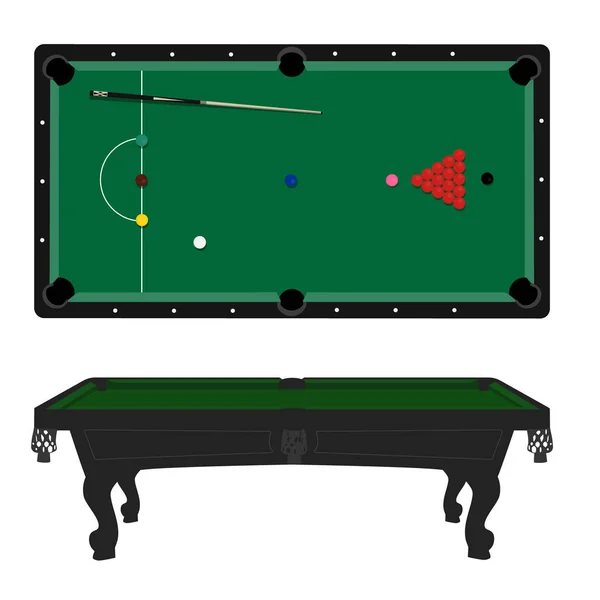 Raster Örnek Gerçekçi Snooker Tablo Set Top Isteka Ile Bilardo — Stok fotoğraf