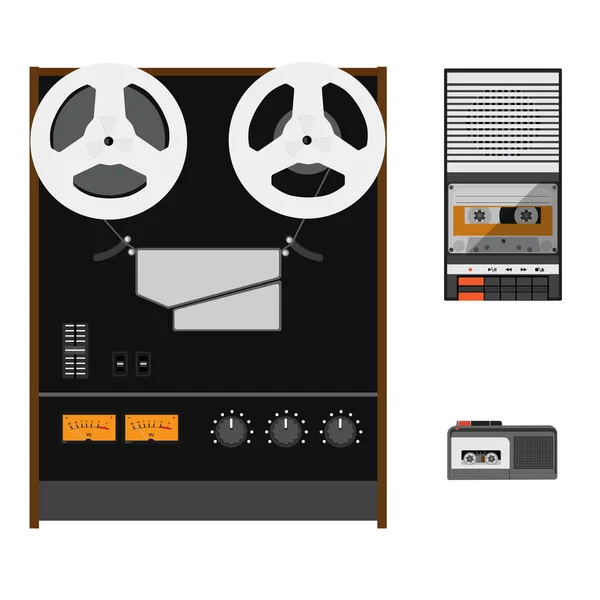 Raster Illustration Vintage Audio Tape Recorder Reel Reel Tape Recorder — Stock Photo, Image