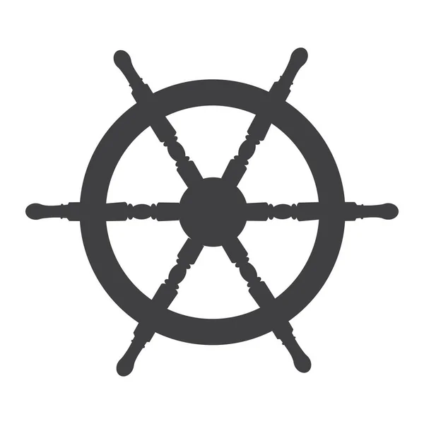 Simple Raster Icon Steering Ship Wheel Isolated White Ship Wheel — Stock Photo, Image