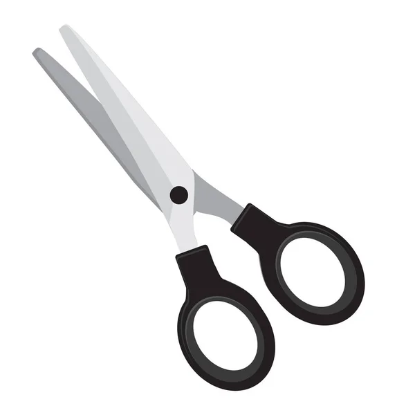 Raster Illustration Open Scissor Plastic Black Handles Isolated White Background — Stock Photo, Image