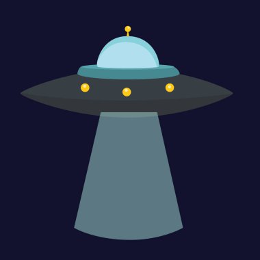 raster illüstrasyon Ufo uzay gemisi beyaz arka plan üzerinde izole