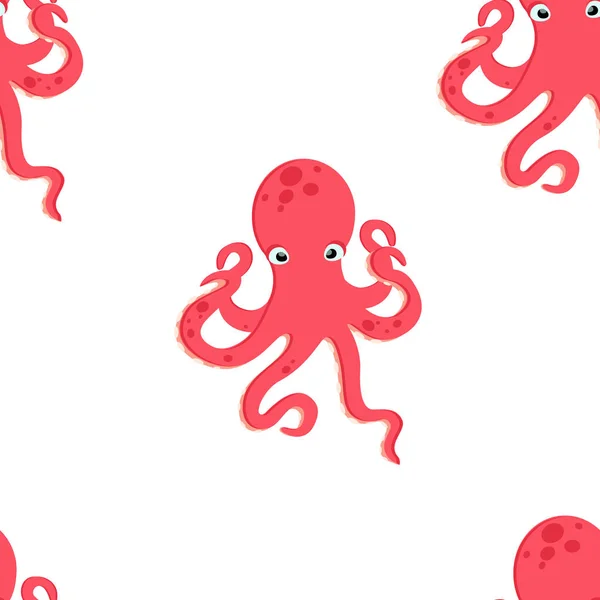 Raster Patroon Achtergrond Met Leuke Octopus — Stockfoto