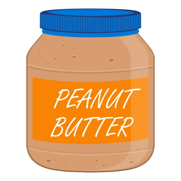 Frasco Manteiga Amendoim Sobre Fundo Branco Ilustração Raster — Fotografia de Stock