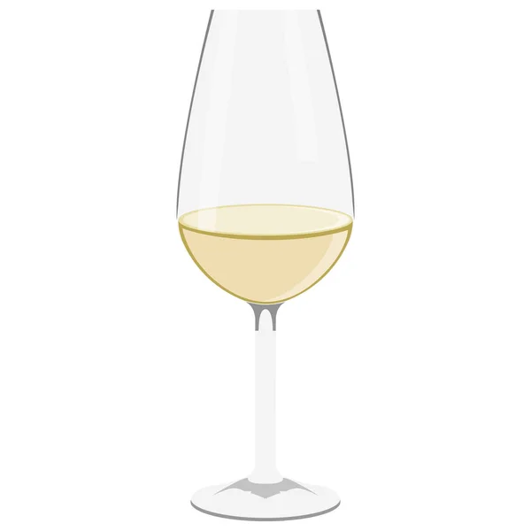 raster illustration transparent wineglass with white wine