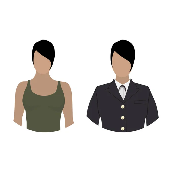 Ilustracja Rastrowych Wojskowej Żołnierza Dowódcy Generał Rekrutacji Kobieta Avatar Znak — Zdjęcie stockowe
