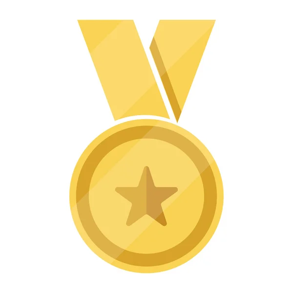 Gold Medal Star Ribbon Winner Award Icon Best Choice Badge — Stock Photo, Image