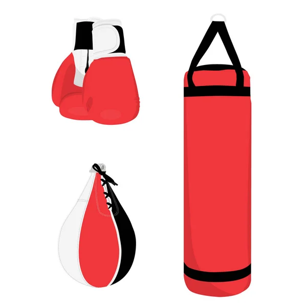 Set Deportivo Boxeo Guantes Boxeo Saco Boxeo Bolsa Boxeo — Foto de Stock