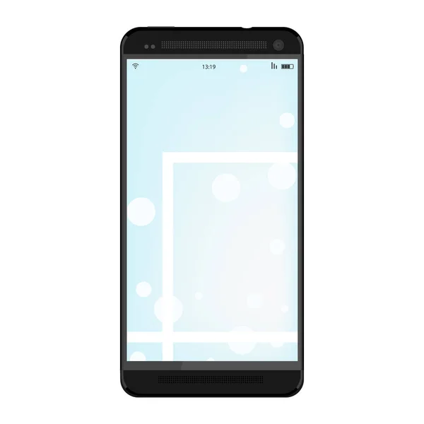 Zwarte Smartphone Mockup Met Blauw Water Behang Desktopontwerp — Stockfoto