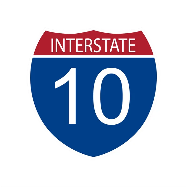 Raster Illustration Interstate Highway Road Sign Ikonen Isolerad Vit Bakgrund — Stockfoto