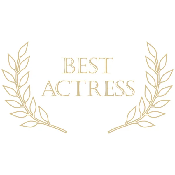 Raster Illustration Film Award Best Actress Laurel Wreath — Stock Photo, Image