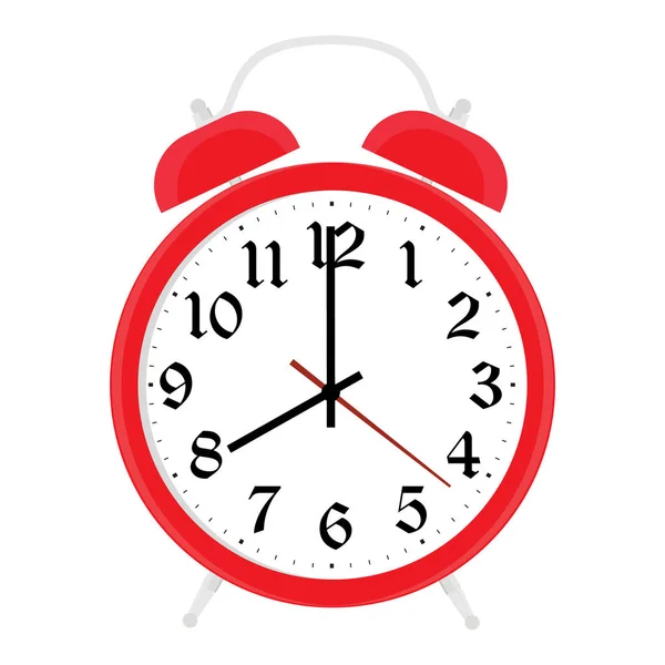 Raster Illustration Red Retro Alarm Clock Isolated White Background — Stock Photo, Image