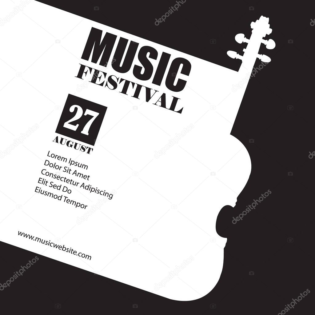 raster template for a concert poster or a flyer. Music festival brochure, ticket, program event and VIP.