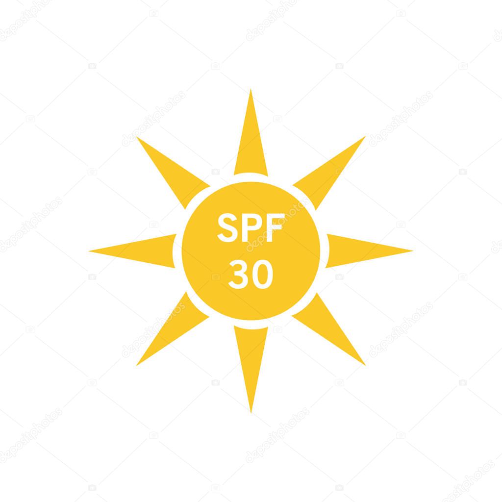 UV, sun protectionSPF 30 raster icons on white