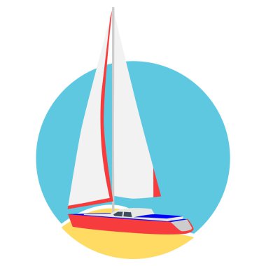 Yelken tekne yat kartı. Lüks Yat logo, logo tasarım öğesi 