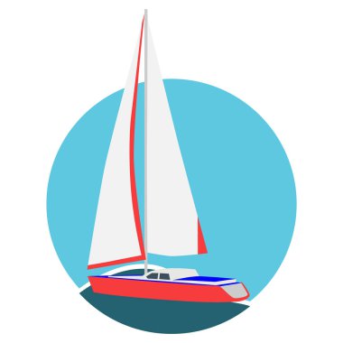 Yelken tekne yat kartı. Lüks Yat logo, logo tasarım öğesi 