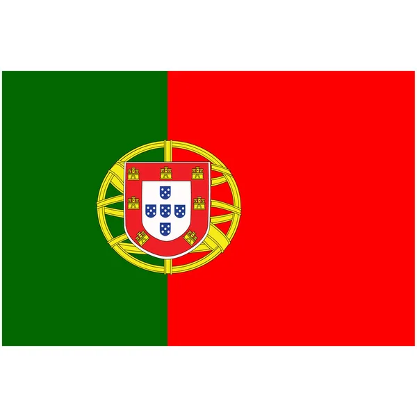 Raster Illustration Portugal Flaggikonen Isolerad Vit Bakgrund Portugal Flagga Knappen — Stockfoto