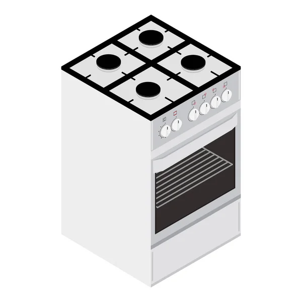 Raster Illustration Isometric Modern Electric Gas Stove Kithcen Appliance — Stock Photo, Image
