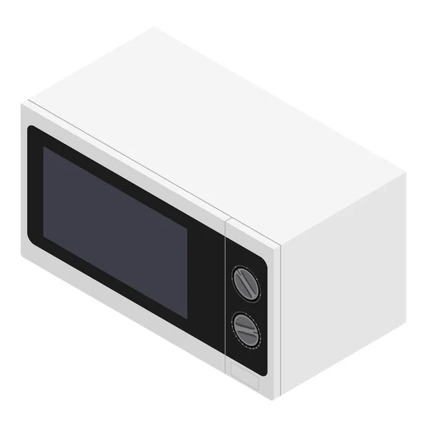 光栅等距3D 微波炉加热炉 白色微波图标 厨房设备 — 图库照片