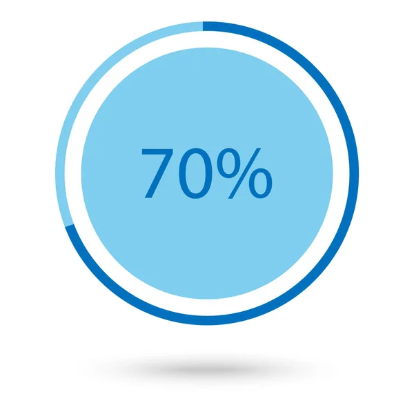 光栅插图蓝色圆形 圆饼图 具有百分比70图标的图表 — 图库照片