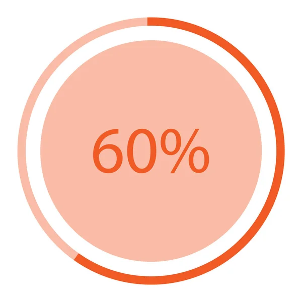 Растерная Иллюстрация Оранжевый Круглый Круглая Круглая Диаграмма Диаграмма Значком Процентов — стоковое фото