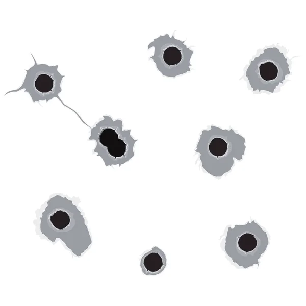 Set bullet holes. Isolated on white background. raster illustration, eps 10.