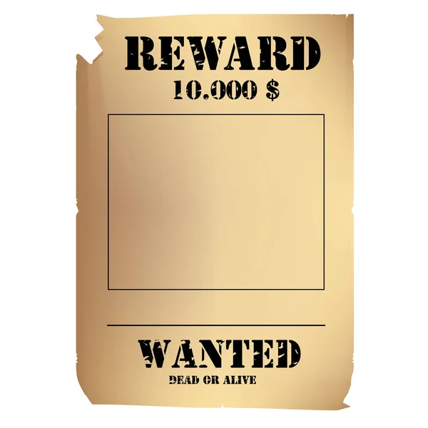 Raster Illustration Vintage Western Wanted Poster Template Wild West Old — Stock Photo, Image