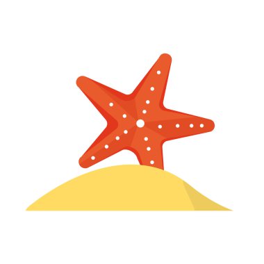 Deniz yıldızı düz tarzı. Deniz simgesini karikatür tarzı. Yaz vektör çizim.