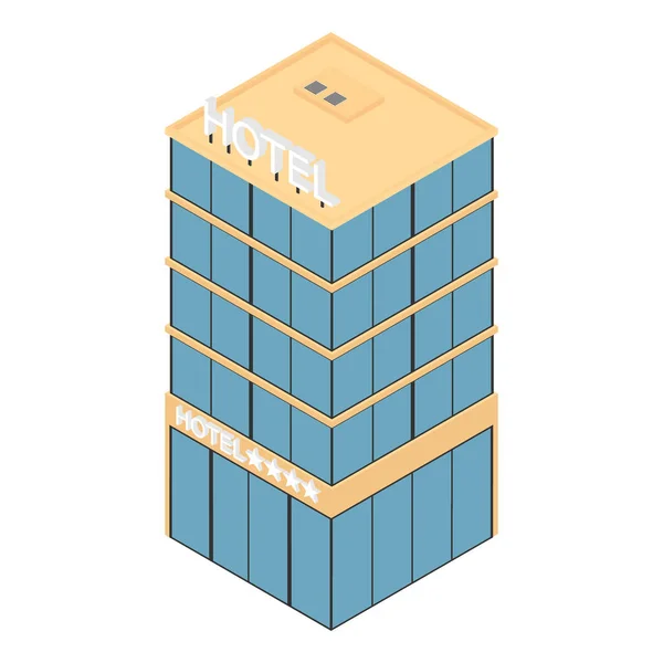 Icono Isométrico Vectorial Edificio Del Hotel Infraestructura Ciudad — Archivo Imágenes Vectoriales