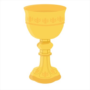Antik altın chalice vektör çizim. Kilise kadehi