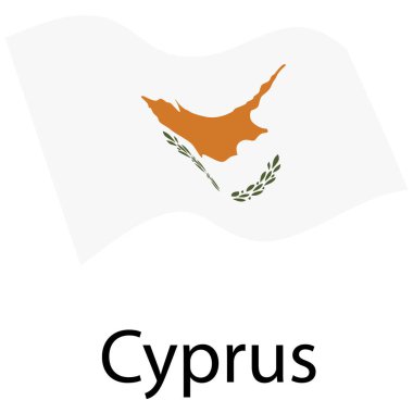 Bayrak Kıbrıs Cumhuriyeti. Bayrak sallayarak 
