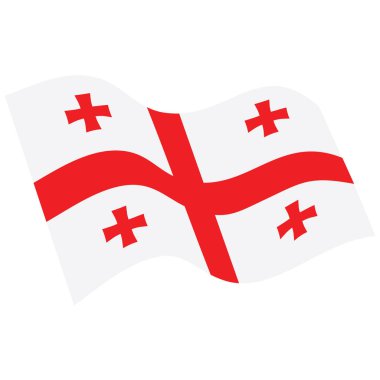 Gürcistan bayrağı. Bayrak sallayarak 