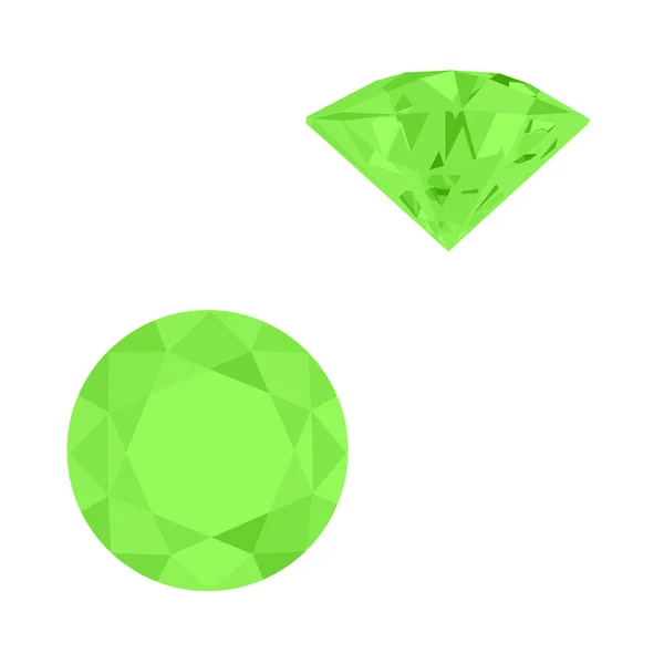 Conjunto Joyas Verdes Realistas Gemas Colores Esmeraldas Verdes Aisladas Sobre — Vector de stock