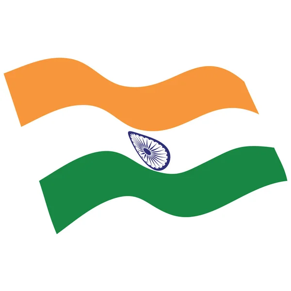 Bandeira República Índia Bandeira Ondulada —  Vetores de Stock